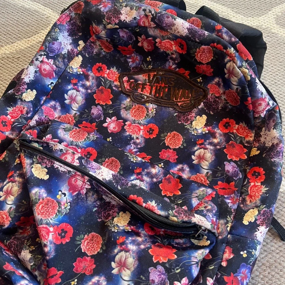 Vans Realm Classic Patch Galaxy Floral Print Backpack‎ Bookbag Warped tour